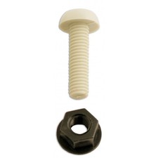 Image of Wot-Nots Number Plate Plastic Nut & Screw - White - PWN086