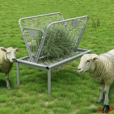 Steel Outdoor Heavy Duty Hay Livestock Feeder for Goats, Sheep, Miniature  Horses