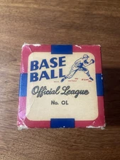 Vtg NOS 1950s 60s Official League Baseball Ball No. OL New In Box SEALED