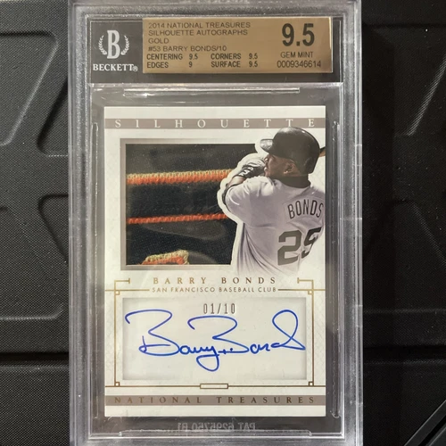 2014 Panini National Treasures Barry Bonds Silhouette Auto 01/10 BGS 9.5/10 