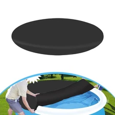 Round Cover for Inflatable Pool Above Ground with Drain Holes and Tight Rope
