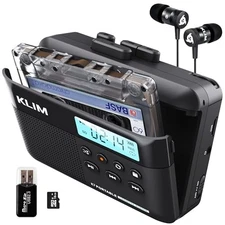  K7 Cassette Tape Player + Cassette to MP3 Converter + Portable Cassette Black
