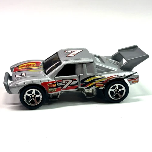 1998 Hot Wheels Crashers Baja Bruiser DieCast Toy Truck Silver CRSH 360 Vintage