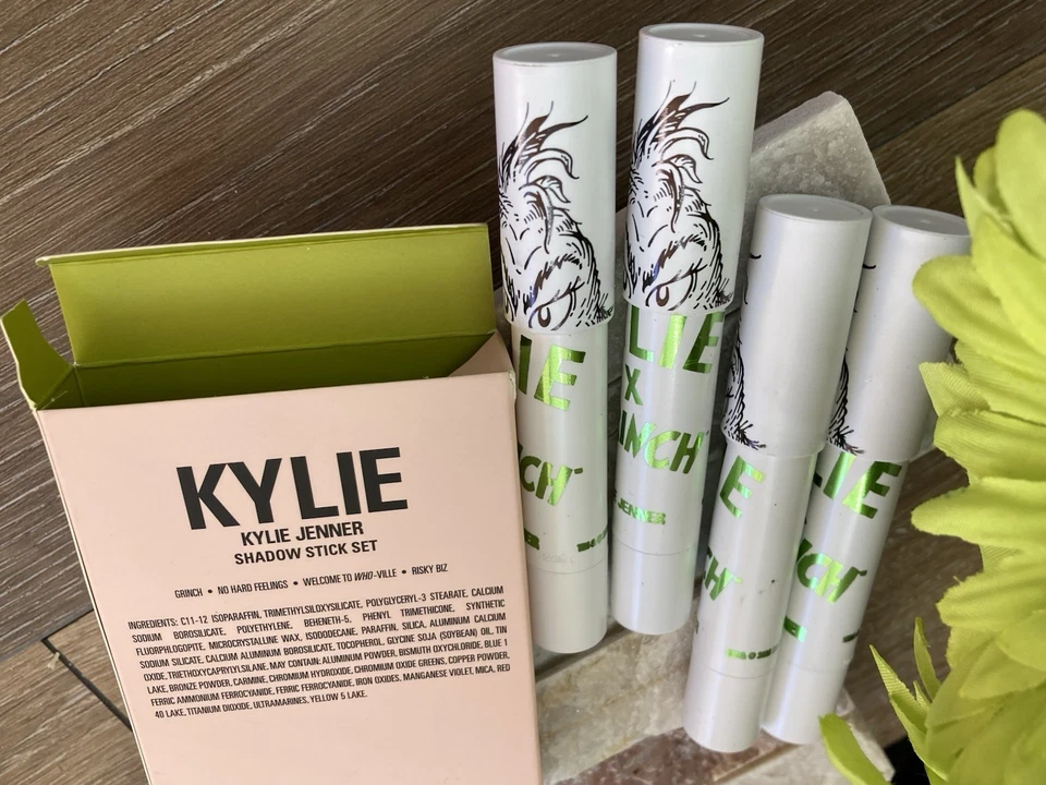 Kylie Cosmetics x The Grinch Eyeshadow Stick Set RARE 2020 Discontinued - Image 4 of 4
