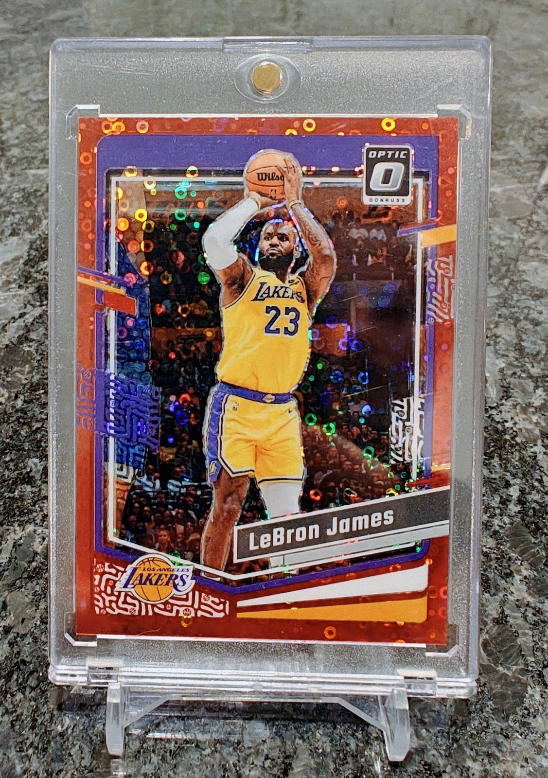 2023-24 Panini Donruss Optic - LeBron James #65 Red Fast Break Prizm 28/ 75