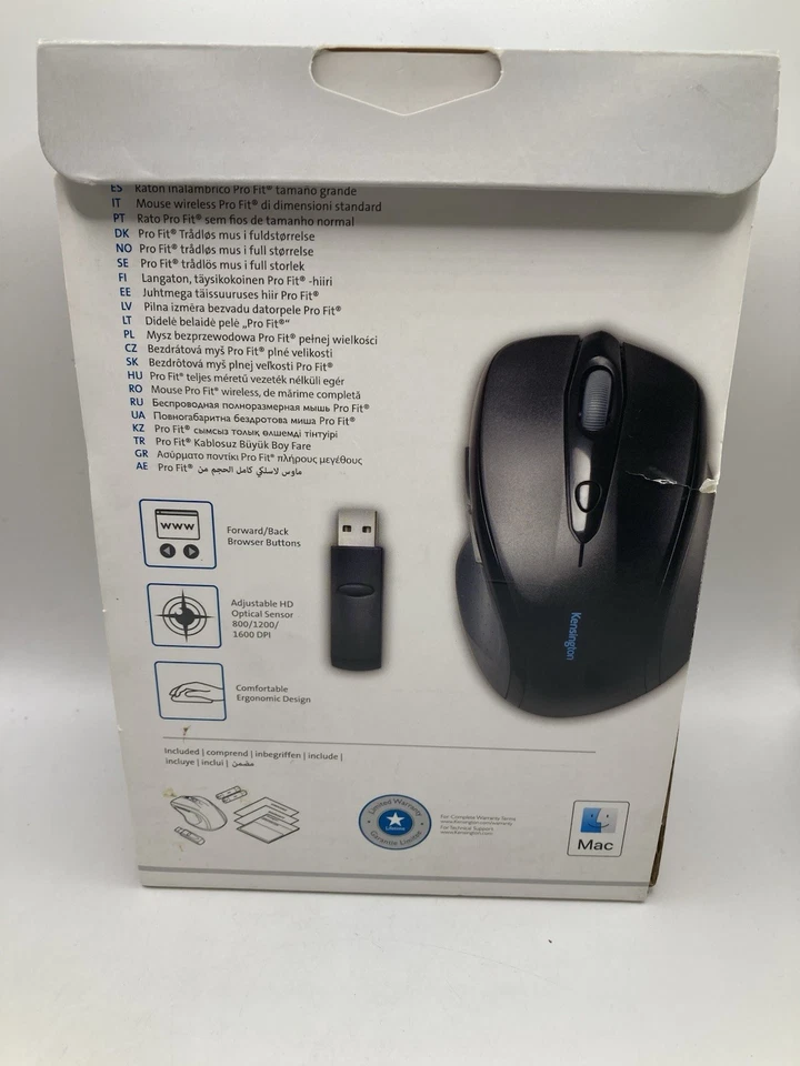 KENSINGTON - Souris Sans Fil KENSINGTON Wireless mouse full-size Pro Fit black - Photo 4/4