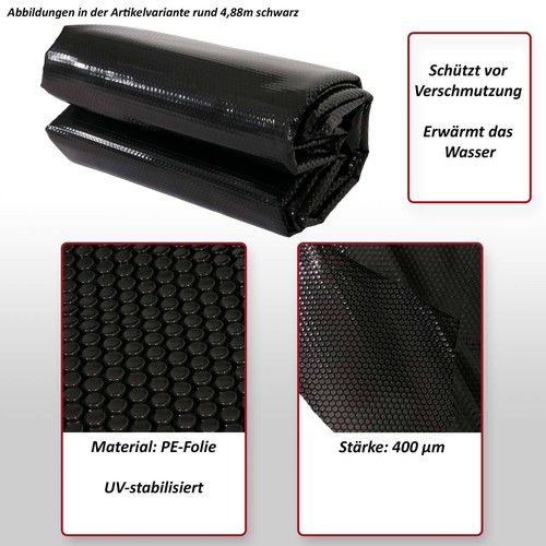 B-Ware Pool-Abdeckung Abdeckplane Solarplane, 400 µm rechteckig 3x2m schwarz - Bild 8 von 9
