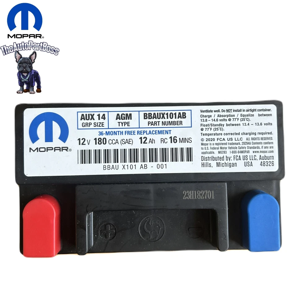 16-25 汽车电池正品 Mopar BBAUX101AB — 第 2/3 张图片