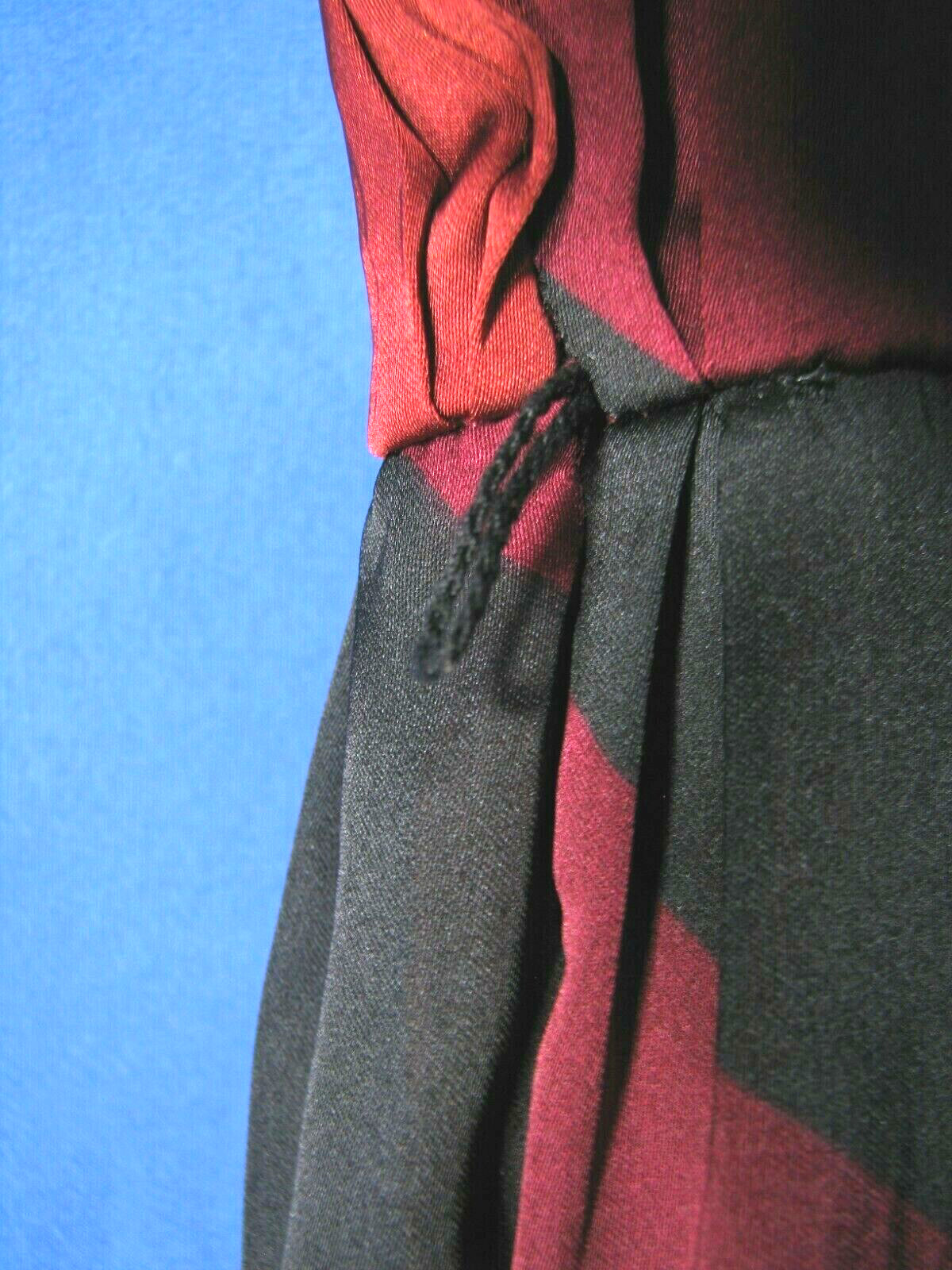 JLO JENNIFER LOPEZ A-Line Tank Dress RED/BLACK COLORBLOCK Silky PLEATED TOP  12