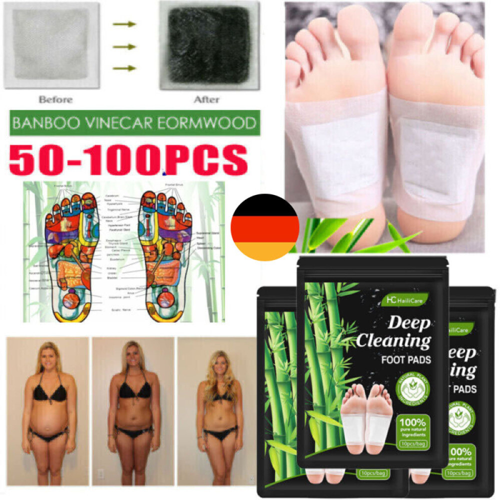 Fersen Pflaster 50 Stck Detox Fupflaster  Natrliche Bambus- Entgiftungspflaster Fr Erwachsene