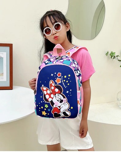 Disney Minnie Mouse Girl's Backpack Spacious Ergonomic Kids School Bag Book Bag - Picture 11 of 21