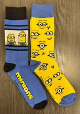 Brand New - One Size Fits Most - Minions - 2 Pair Crew Socks