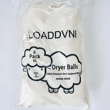 6 Wool Dryer Balls XL 100% Organic Wool Natural Laundry Fabric Softener