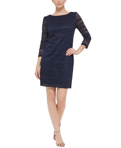 jessica howard coral lace dress Jessica Howard Petite Size Crochet Lace Bell Sleeve Shift Dress