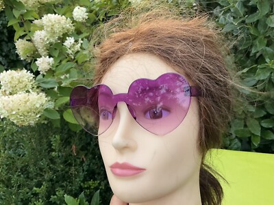 Lovely PURPLE Mauve Pop Star HEART SHAPE RIMLESS