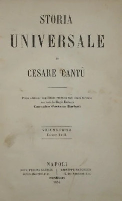 Geschichte Universal Di Cesare Cantù. Vol. I