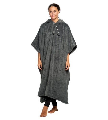 Womens Ladies Warm Fleecy Hooded Poncho Capes, Kaftan, Dressing Gown One Size - Picture 26 of 33