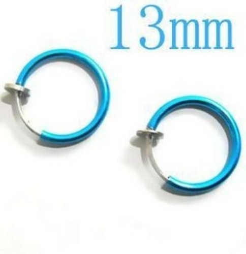 1 Paio Orecchini Clip A Molla On Hoops 1⁄2"" 13 mm argento oro J. TQ nero rosa - Foto 10 di 16