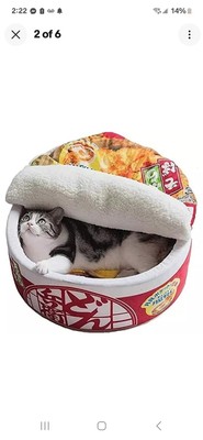 寵幸 Ramen Noodle Dog & Cat Bed,Keep Warm and Super Soft Creative Pet Nest