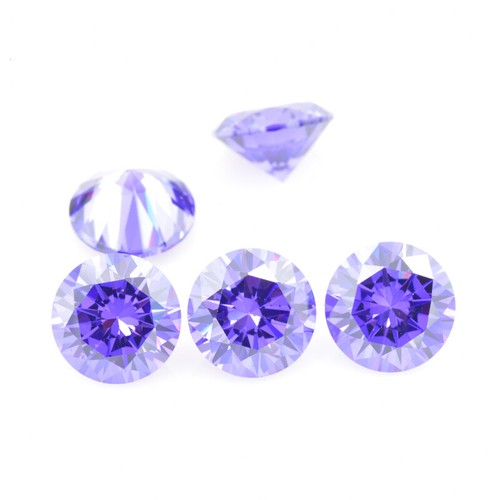 1,5 mm 100 Stck. Violett Rund Lose Zirkonia CZ Stein AAAAA Hochwertig