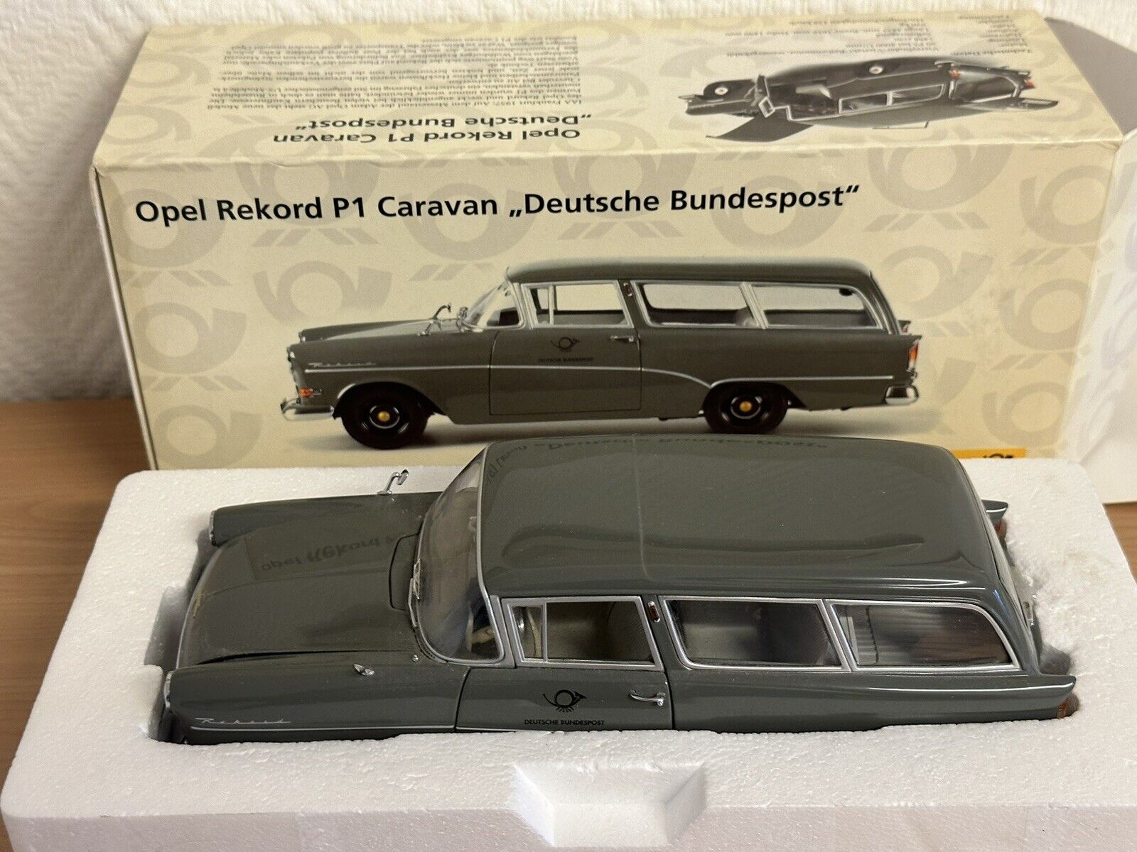 Opel,  Rekord P1, Minichamps, Caravan, Post,  Deutsche Bundespost, 1:18
