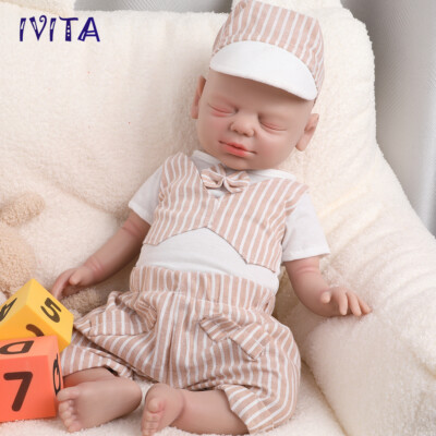 19'' Friendly Real Lifelike Full Silicone Reborn Baby Boy Doll For Mother