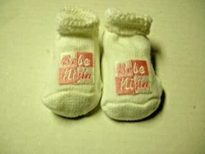 Socks/Booties W/Pink Babe NiNa Applique By Two Feet Ahead, 0-3 Mos, White, New