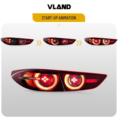 VLAND LED Tail Lights For 2019-2022 Mazda 3 Axela Sedan Sequential Rear lamps - Bild 4 von 17