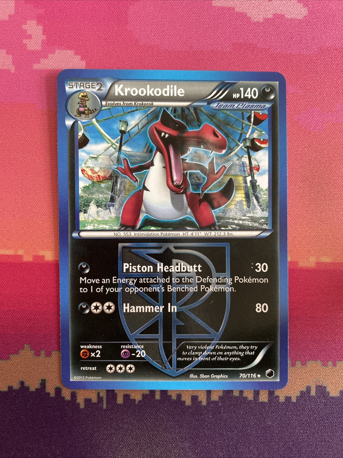 Pokemon Card Krookodile Plasma Freeze Rare 70/116 Near Mint 