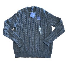 NWT Croft  Barrow Men's Gray Crewneck Sweater - Size Large