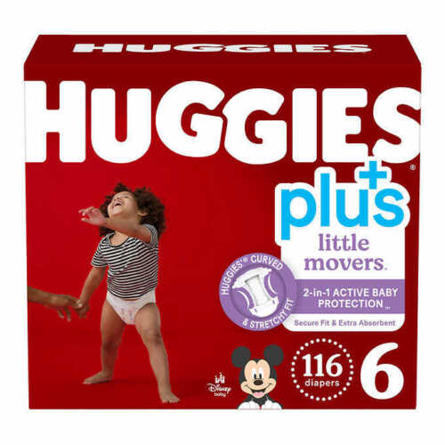 Huggies Plus Little Movers ๐ผ Diapers Sizes 3 - 7 (Select Size) - Picture 8 of 11