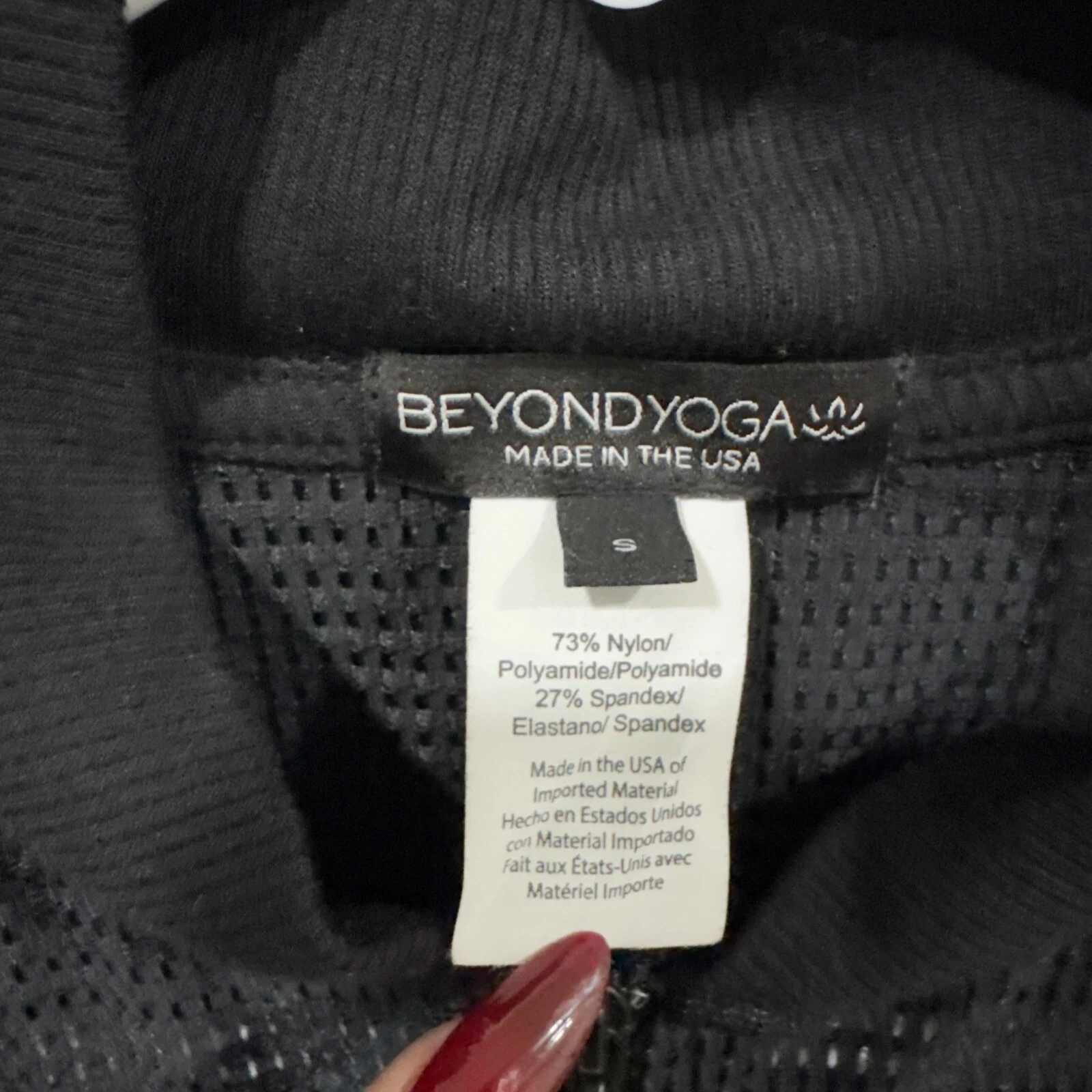 beyond-yoga síťovaný plný zip sweater