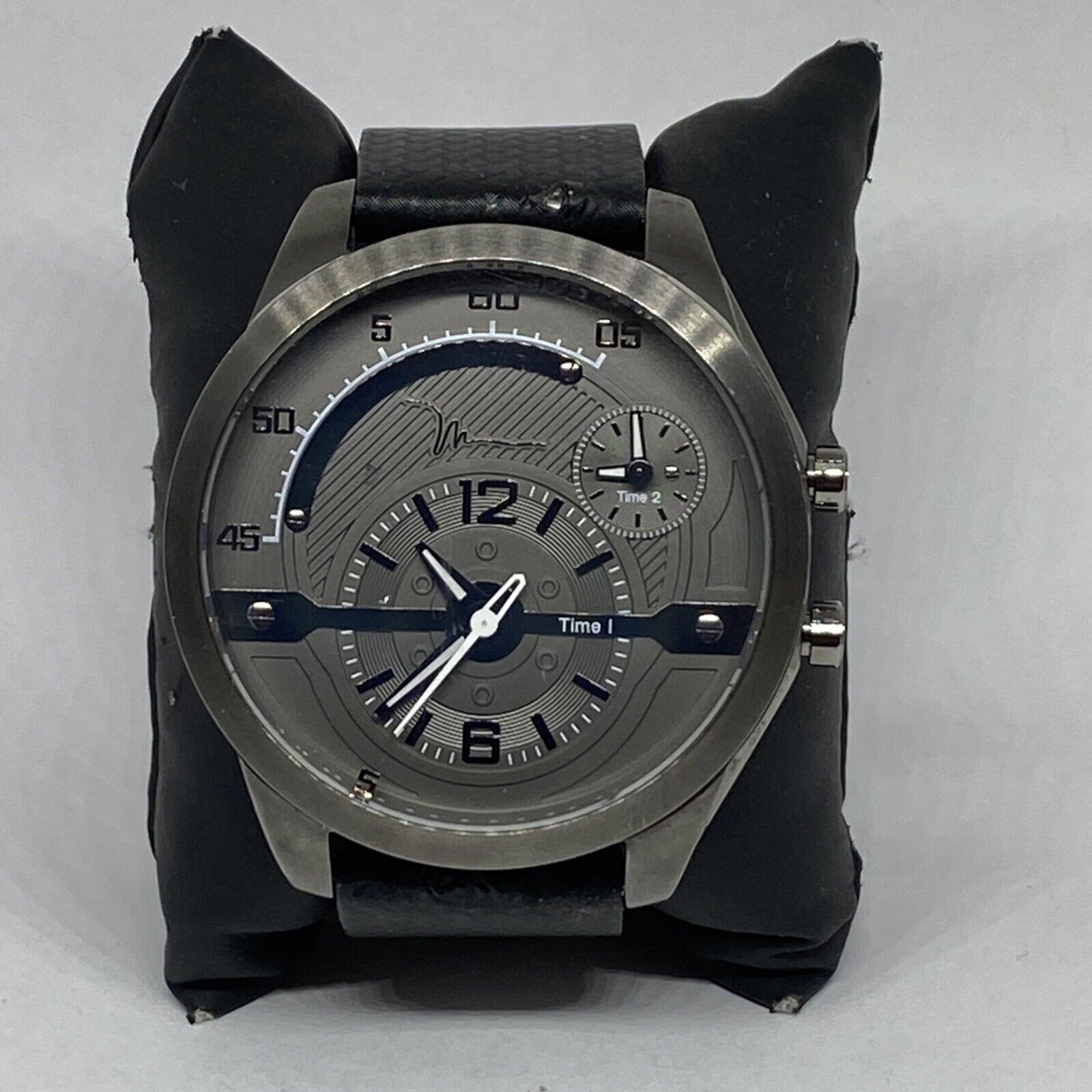 Marc Anthony FDMA155 Men's Black Leather Analog Dial Quartz Genuine Watch JK795