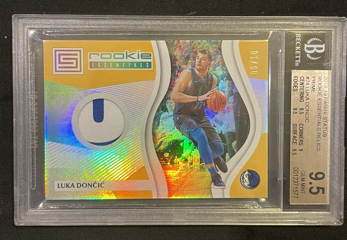 2018 Panini Status RC Luka Doncic Rookie Jersey Patch Gold 5/10