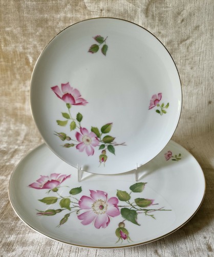 Vintage 50's WINTERLING Fine Bavarian China Pink Wild Rose Dinnerware W Germany