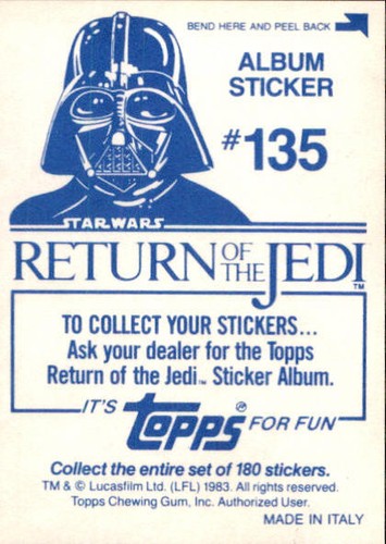 Star Wars ROTJ Trading Card Sticker Album Complete Your Set You Pick 1983 Topps - Bild 266 von 355