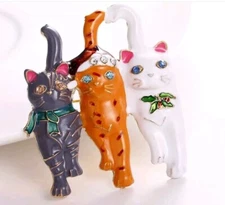 Cat Pin Pendant Loop Christmas Fashion Jewelry NEW Free Shipping 1.8 Inch