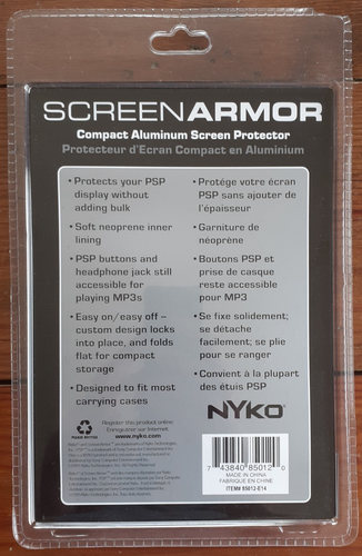 ARMADURA PANTALLA, PROTECTOR PANTALLA ALUMINIO COMPACTO PARA PSP, NYKO, SIN ABRIR - Imagen 2 de 2