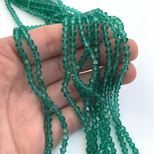 95X Turquoise Green Crystal Beads 4mm Faceted Bicone Resin DIY Jewelry Mini Bead - Picture 4 of 4