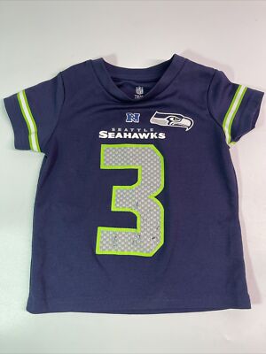 TEAM APPAREL SEATTLE SEAHAWKS RUSSELL WILSON #3 FOOTBALL JERSEY Tee DRY-FIT
