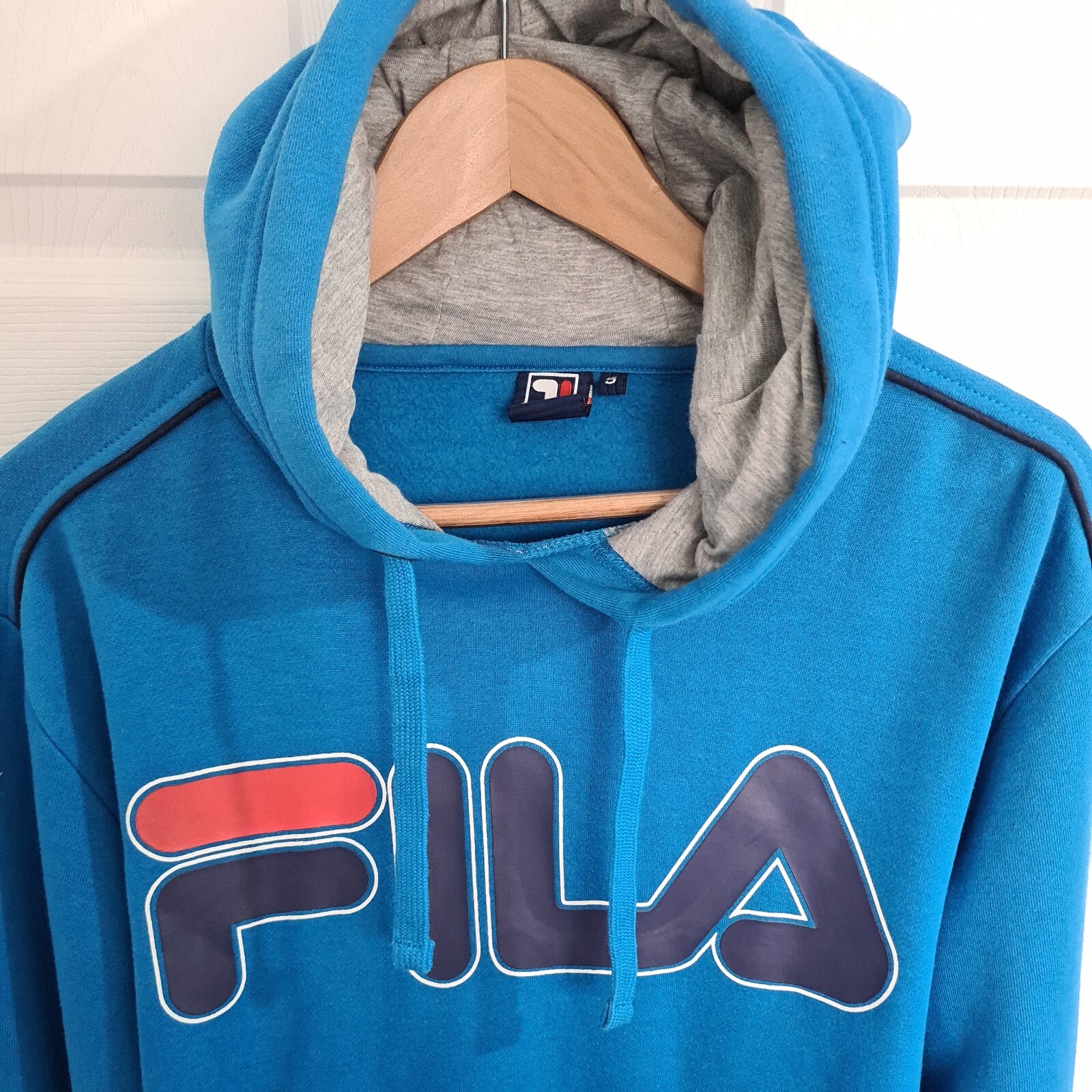 Fila Hoodie Small Blue Long Sleeve Spellout Hoody Sweater