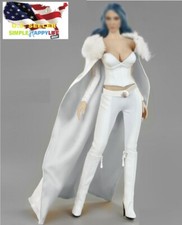 1/6 white fur cape cloak gown for 12" figure phicen hot toys worldbox ❶USA❶