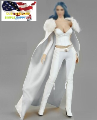 1/6 white fur cape cloak gown for 12'' figure phicen hot toys worldbox  USA 
