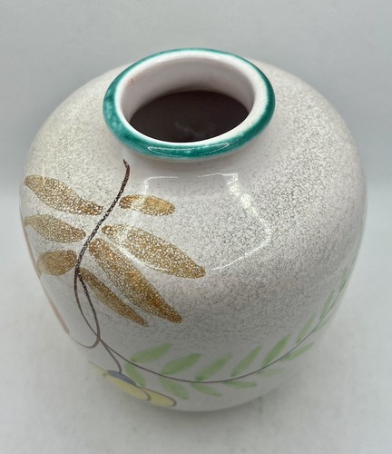 Rosenthal Germany Ceramic Handmade Pottery Orange Floral Vase - Picture 4 of 19