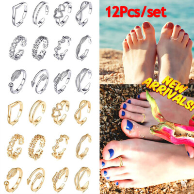 Incaton Lot De 3 Bagues D'Orteil Réglables Pour Femme – Anneaux De Pied Ajustables Avec Lettres A, D, K – Bijoux Été Plage Pieds Sexy & Tendance
