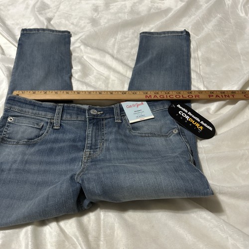 New Lot Of 2 Cat & Jack Skinny Adjustable Waist Stretch Teen Sz 10 Husky Girl - Picture 10 of 13
