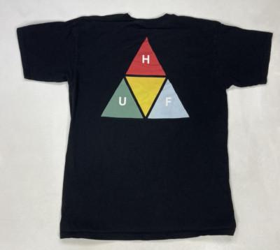 Huf Logo Graphic T-shirt Men Medium Black Short Sleeve Streetwear