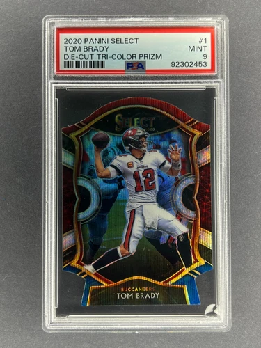 2020 Panini Select Die Cut Tri Color Prizm #1 Tom Brady Buccaneers PSA 9 MINT