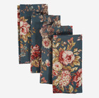 LAUREN RALPH LAUREN Four Pack Navy & Floral Reusable Napkins Set 51x51cm