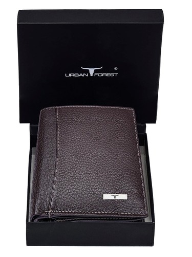 New Dark Brown Bi-Fold Leather Men's Wallet RFID Protection Gift Item - Picture 3 of 6